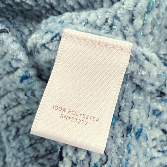 LC Lauren Conrad Chenille Off Shoulder Sweater Blue Marl Size M NWT $50 - Picture 9 of 9